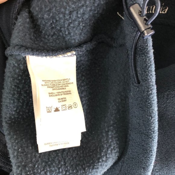 Columbia Mens Fleece Jacket Full Zip Pockets Cinch Waist Navy Blue L - Picture 4 of 5